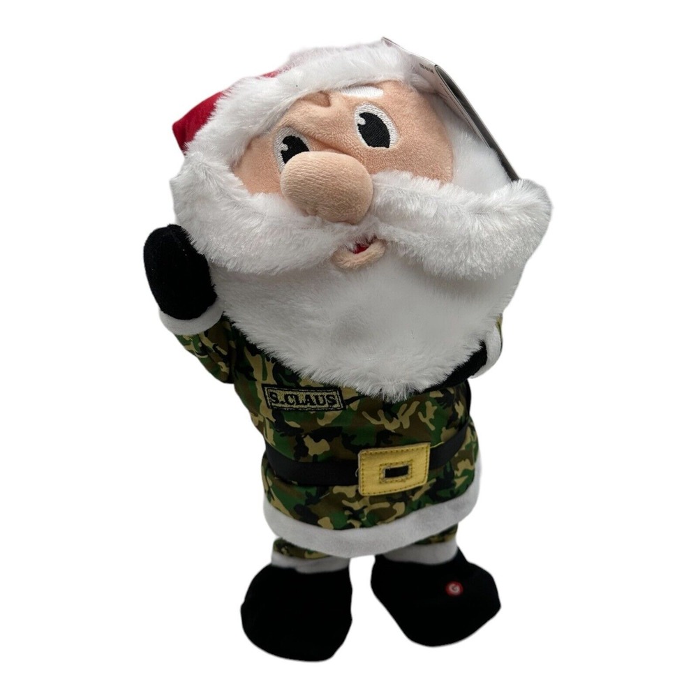 Gemmy Animated Military Santa Plays You Make Me‎ Feel Like Christmas w/ Tag
